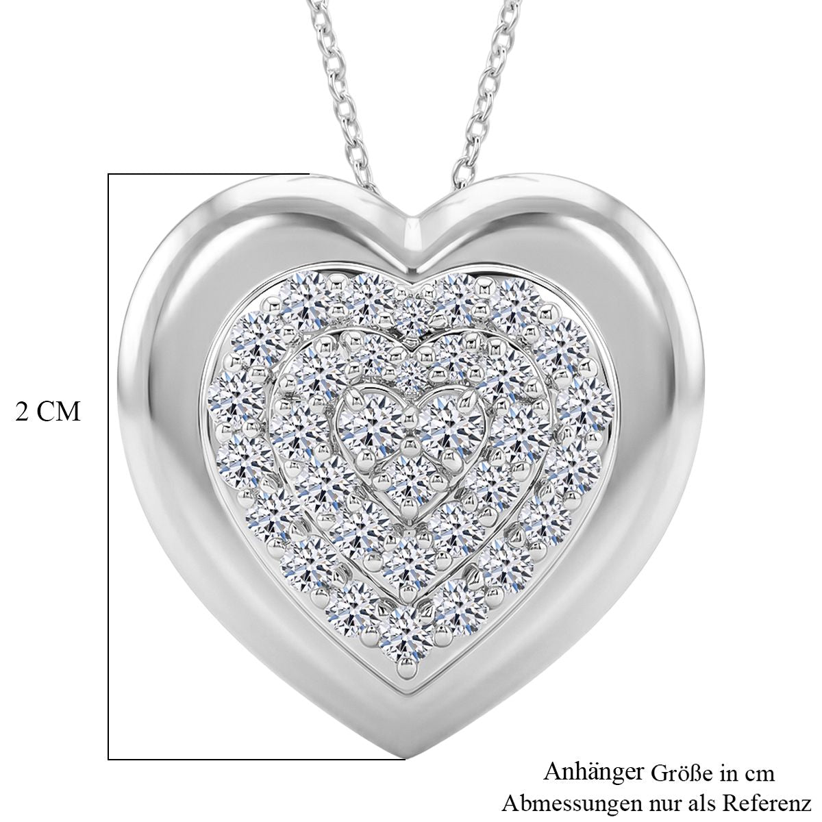 LUXURIANT DIAMOND - Lab Grown Diamant SI-GH SGL zertifiziert Schmuckset ca. 50 cm 925 Silber Rhodiniert ca. 1,00 ct.