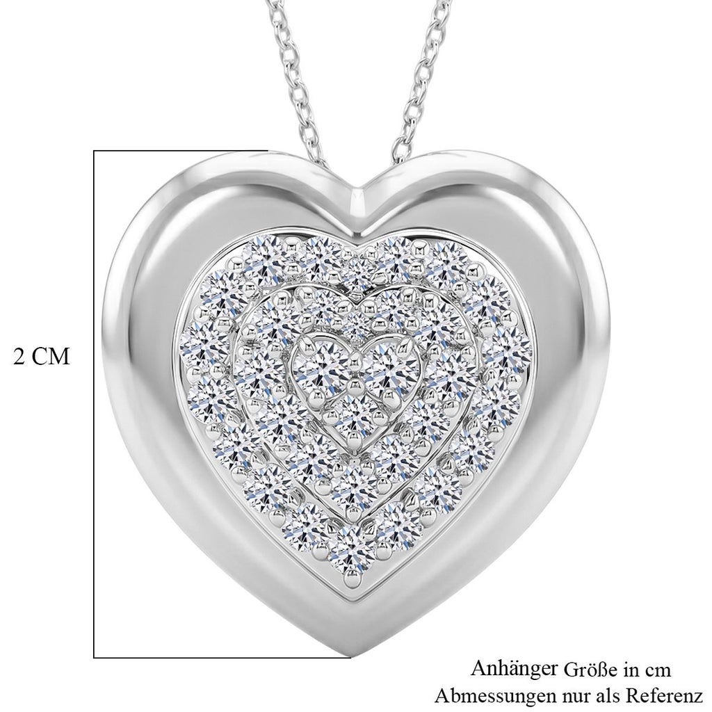 LUXURIANT DIAMOND - Lab Grown Diamant SI-GH SGL zertifiziert Schmuckset ca. 50 cm 925 Silber Rhodiniert ca. 1,00 ct.