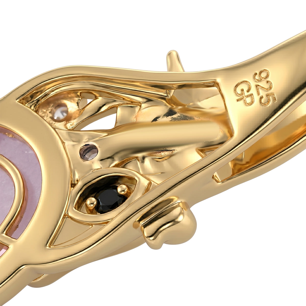 GP - AA Kunzit, Weißer Zirkon Schmuckset ca. 50 cm 925 Silber 750 Gelbgold vermeil ca. 6,60 ct.