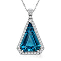D'Joy AA London Blau Topas, Moissanit Schmuckset ca. 45 cm 925 Silber Rhodiniert ca. 9,96 ct.