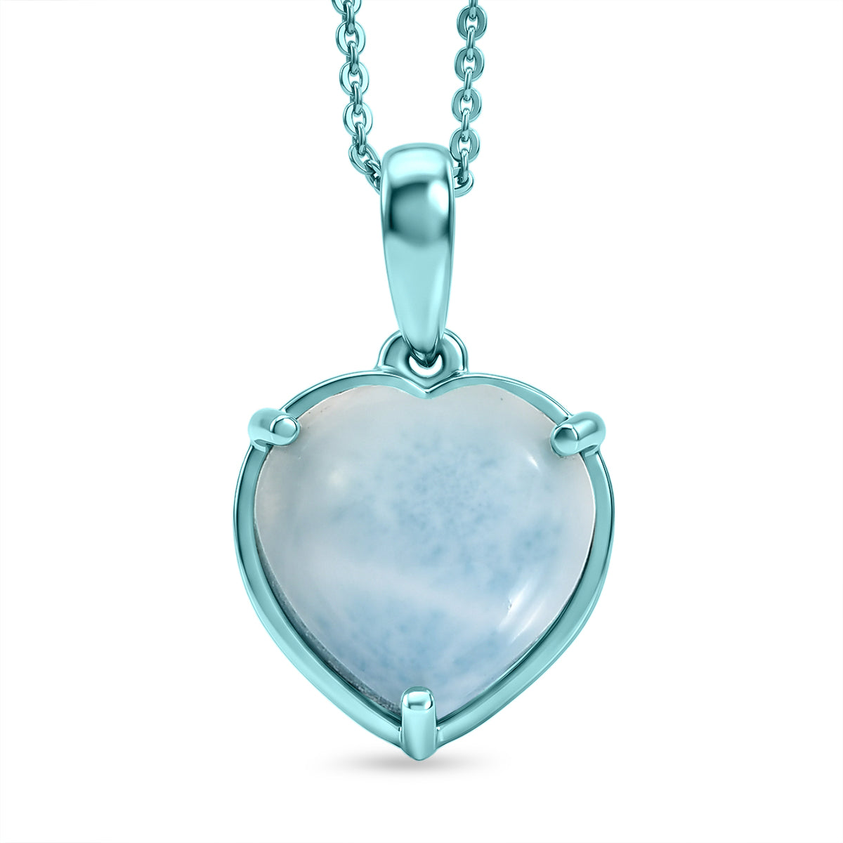 D'Joy Larimar Anhänger mit Kette, ca. 50 cm 925 Silber Ion Blau Beschichtung ca. 6.96 ct
