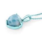D'Joy Larimar Anhänger mit Kette, ca. 50 cm 925 Silber Ion Blau Beschichtung ca. 6.96 ct