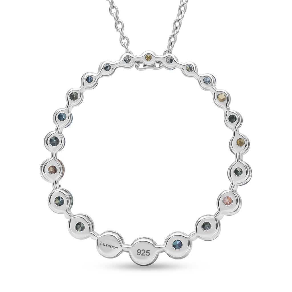 LUXURIANT SGL zertifizierter SI mehrfarbiger Labor Diamant Anhänger mit 50cm Kette, 925 Silber rhodiniert - 1 ct.
