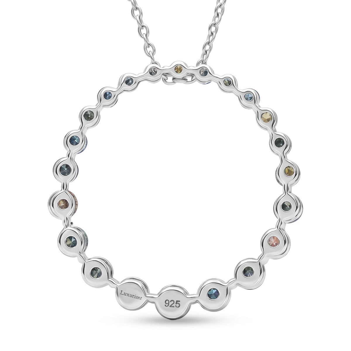 LUXURIANT SGL zertifizierter SI mehrfarbiger Labor Diamant Anhänger mit 50cm Kette, 925 Silber rhodiniert - 1 ct.