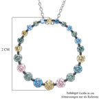 LUXURIANT SGL zertifizierter SI mehrfarbiger Labor Diamant Anhänger mit 50cm Kette, 925 Silber rhodiniert - 1 ct.