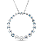 LUXURIANT DIAMOND - Lab Grown Blauer Diamant SI SGL zertifiziert Schmuckset ca. 50 cm 925 Silber Rhodiniert ca. 1.00 ct