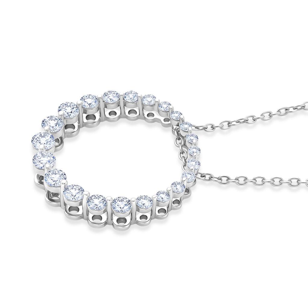 LUXURIANT DIAMOND - Lab Grown Diamant SI-GH SGL zertifiziert Schmuckset ca. 50 cm 925 Silber Rhodiniert ca. 1.00 ct