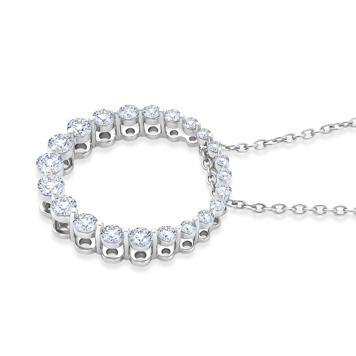 LUXURIANT DIAMOND - Lab Grown Diamant SI-GH SGL zertifiziert Schmuckset ca. 50 cm 925 Silber Rhodiniert ca. 1.00 ct