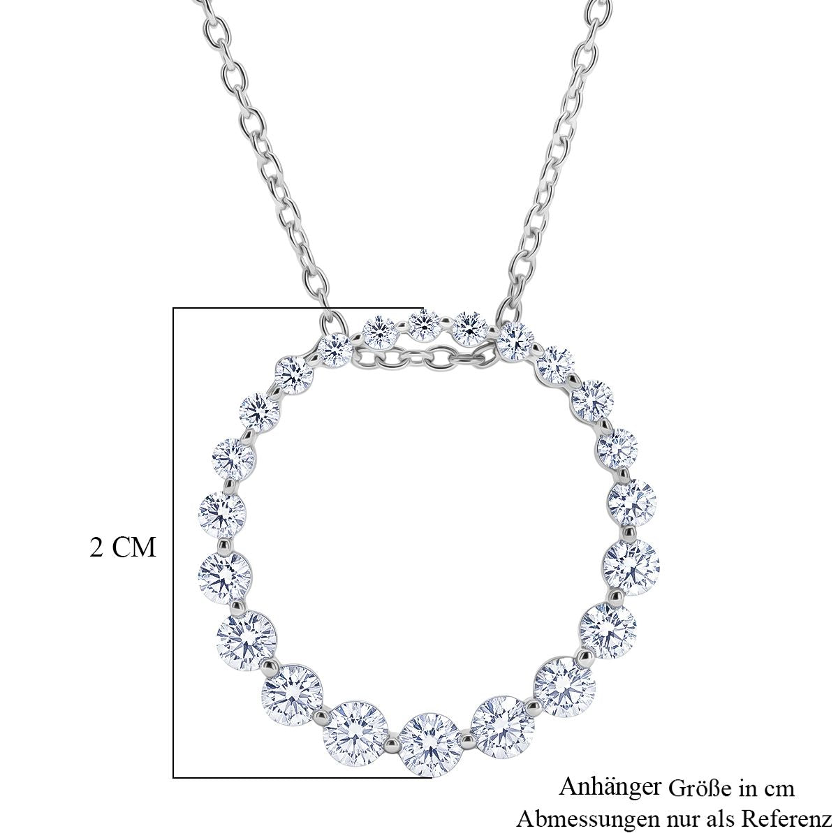 LUXURIANT DIAMOND - Lab Grown Diamant SI-GH SGL zertifiziert Schmuckset ca. 50 cm 925 Silber Rhodiniert ca. 1.00 ct