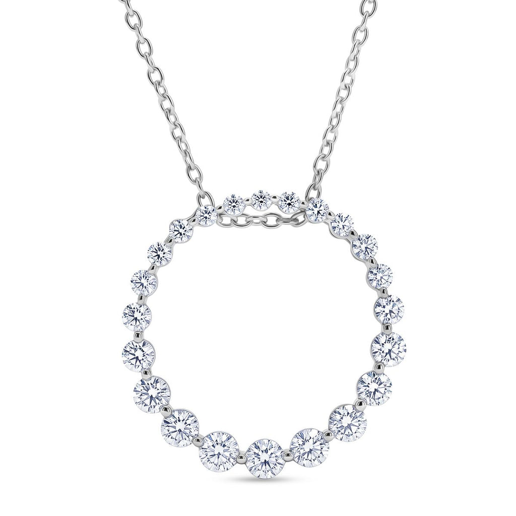LUXURIANT DIAMOND - Lab Grown Diamant SI-GH SGL zertifiziert Schmuckset ca. 50 cm 925 Silber Rhodiniert ca. 1.00 ct