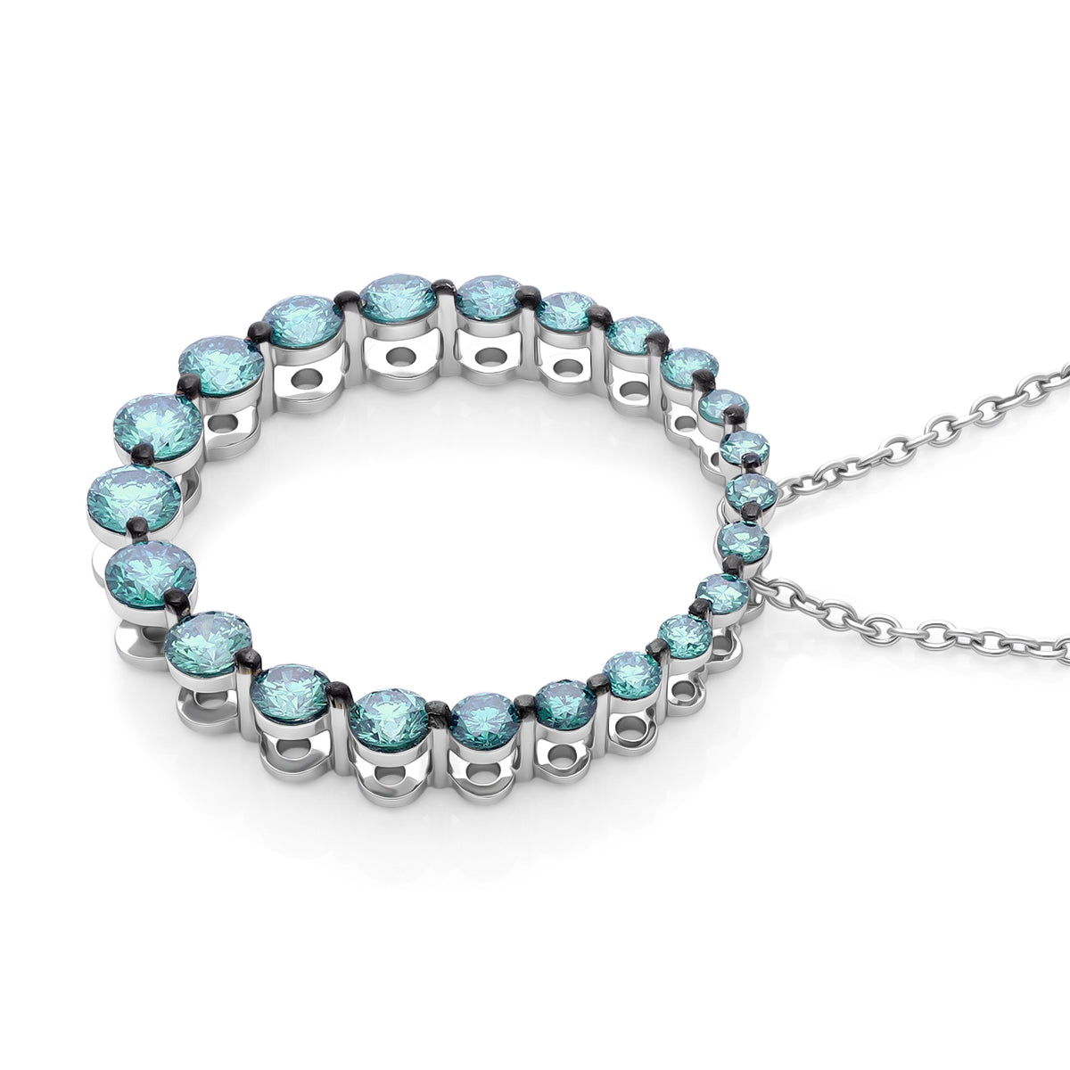 LUXURIANT DIAMOND - Lab Grown Grüner Diamant SI Schmuckset ca. 45 cm 925 Silber Rhodiniert ca. 1,00 ct.