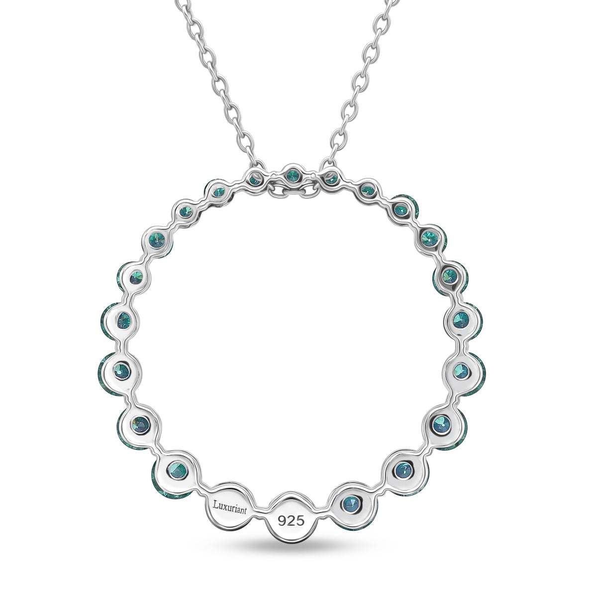 LUXURIANT DIAMOND - Lab Grown Grüner Diamant SI Schmuckset ca. 45 cm 925 Silber Rhodiniert ca. 1,00 ct.