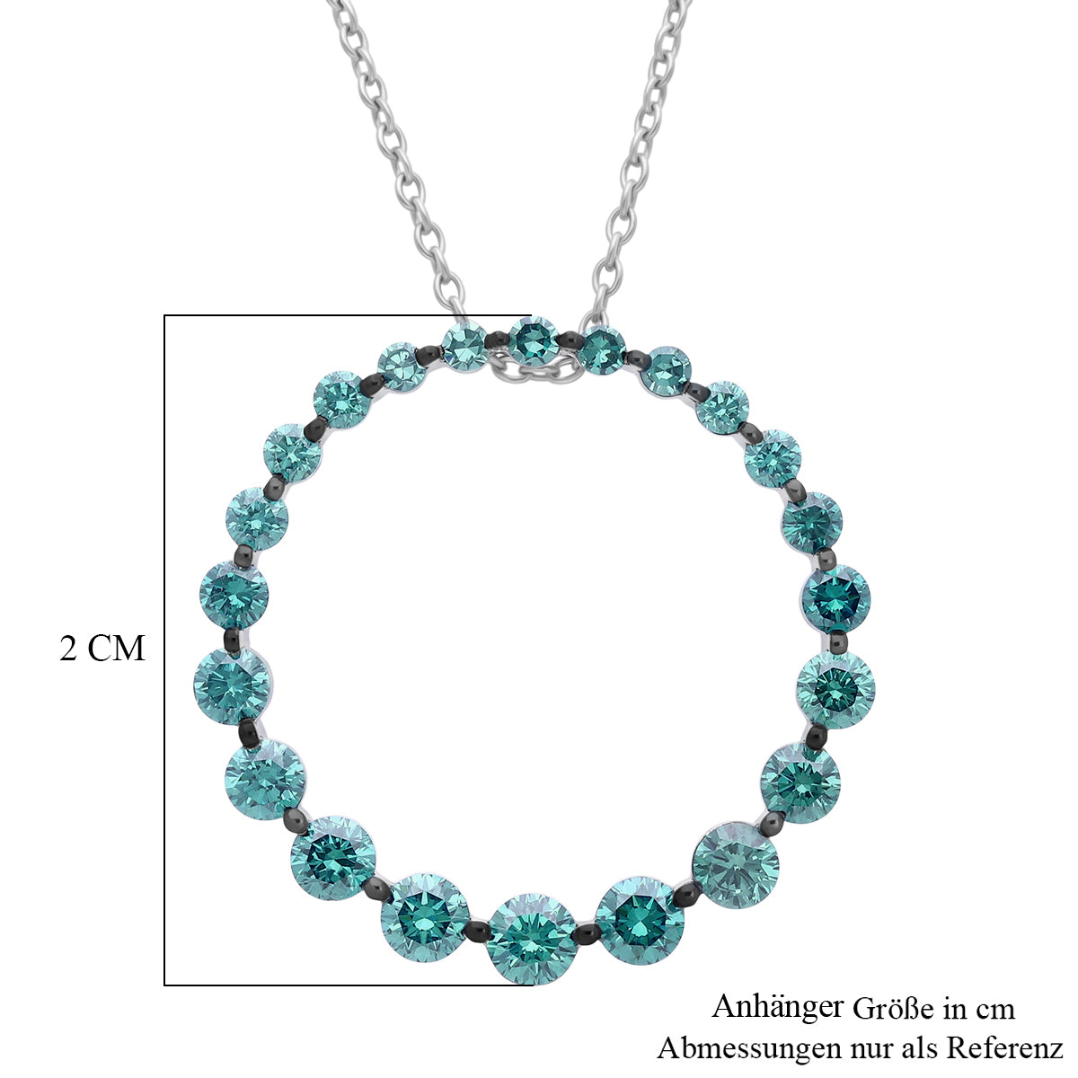 LUXURIANT DIAMOND - Lab Grown Grüner Diamant SI Schmuckset ca. 45 cm 925 Silber Rhodiniert ca. 1,00 ct.
