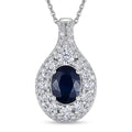 D'Joy AA Kanchanaburi Blauer Saphir, Moissanit Schmuckset ca. 45 cm 925 Silber Rhodiniert ca. 2,33 ct.