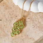 EVER TRUE Natürlicher Peridot Anhänger mit Kette, ca. 50 cm ca. 5.87 ct