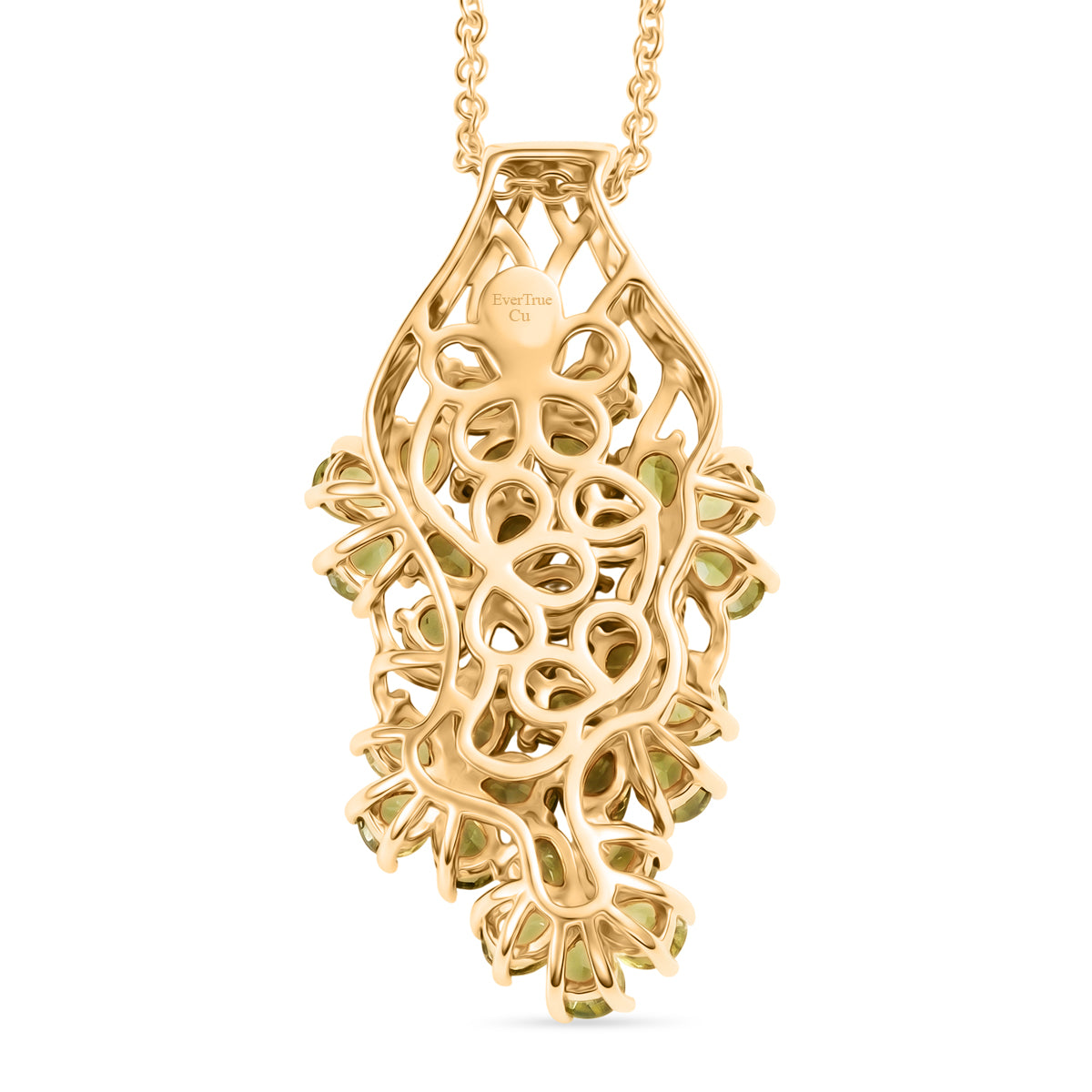 EVER TRUE Natürlicher Peridot Anhänger mit Kette, ca. 50 cm ca. 5.87 ct