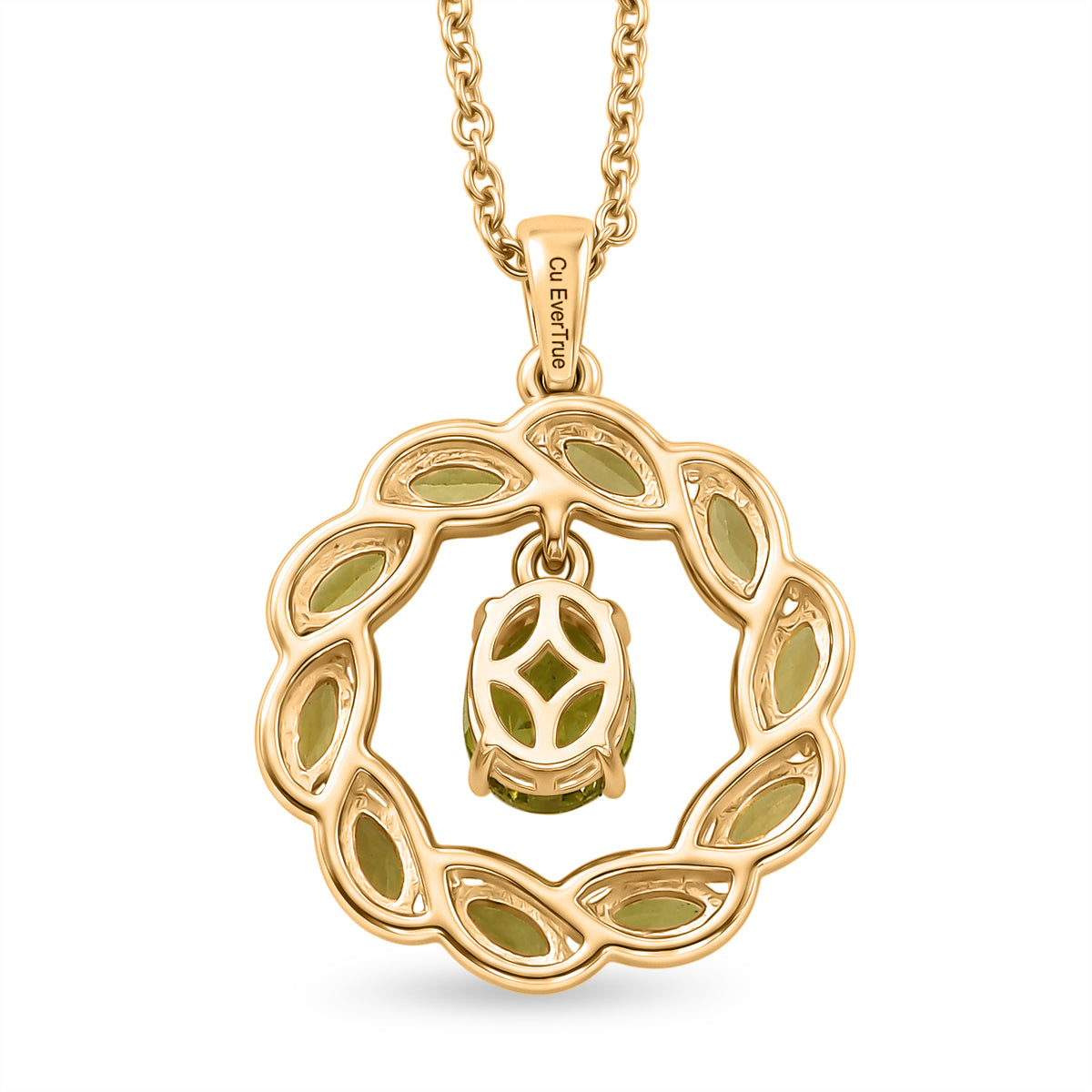 EVER TRUE AA Natürlicher Peridot Anhänger mit Kette, ca. 50 cm ca. 2.78 ct