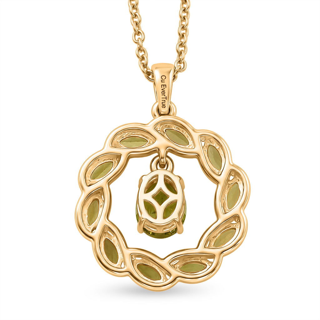 EVER TRUE AA Natürlicher Peridot Anhänger mit Kette, ca. 50 cm ca. 2.78 ct