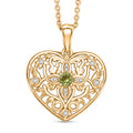 EVER TRUE AA Natürliche Peridot, Weißer Zirkon Anhänger mit Kette, ca. 50 cm ca. 0.39 ct
