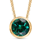 LUXURIANT DIAMOND - AAA Lab Grown Smaragd Anhänger mit Kette, ca. 50 cm 925 Silber 750 Gelbgold vermeil ca. 1.20 ct