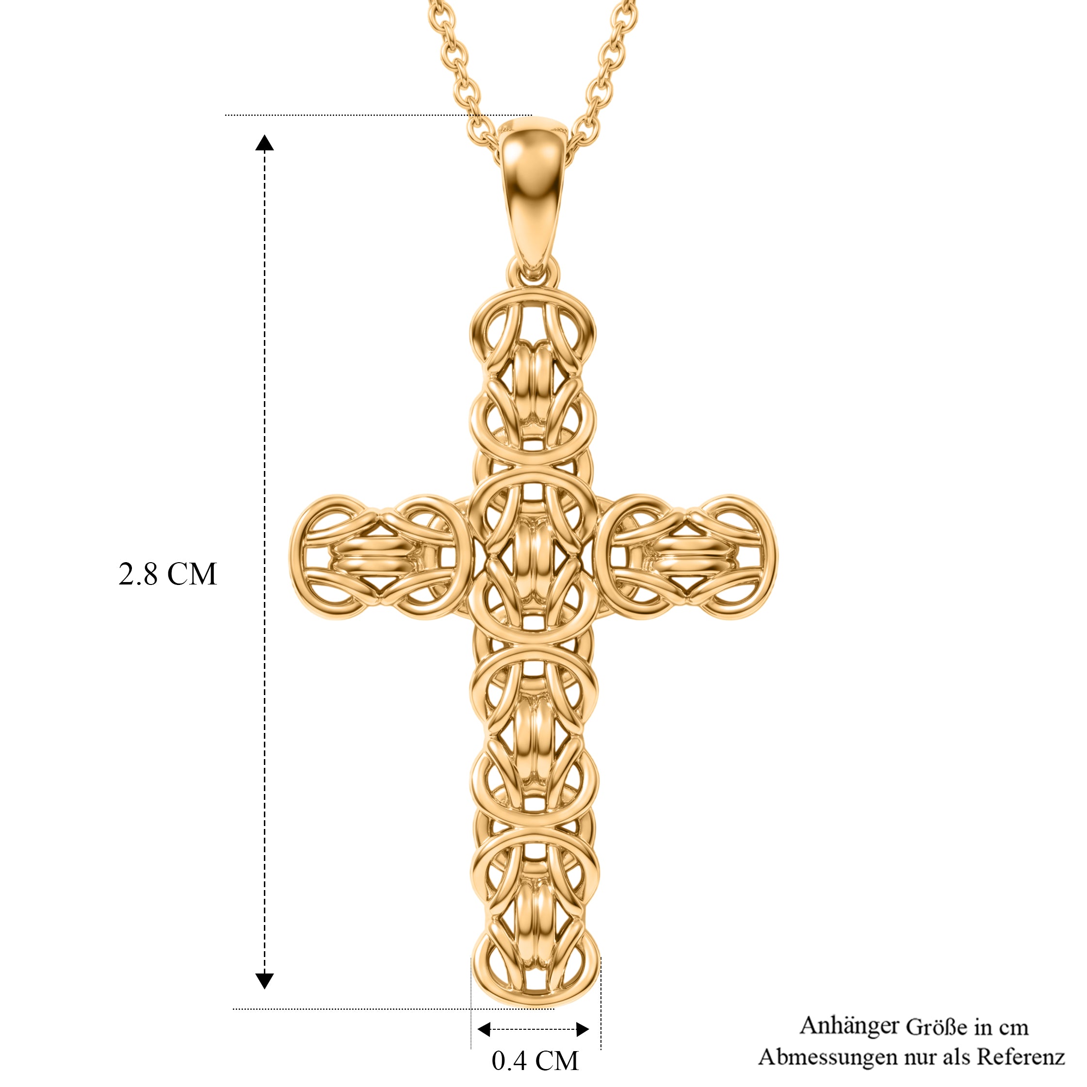 EVER TRUE Bronzella Kollektion-Reine Bronze 750 Vergoldet und Edelstahl 750 Vergoldet Anhänger mit Kette, ca. 50 cm ca. 7,04g