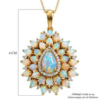 D'Joy AA Natürlicher, äthiopischer Welo Opal Anhänger mit Kette, ca. 50 cm 925 Silber 750 Gelbgold vermeil ca. 4.78 ct