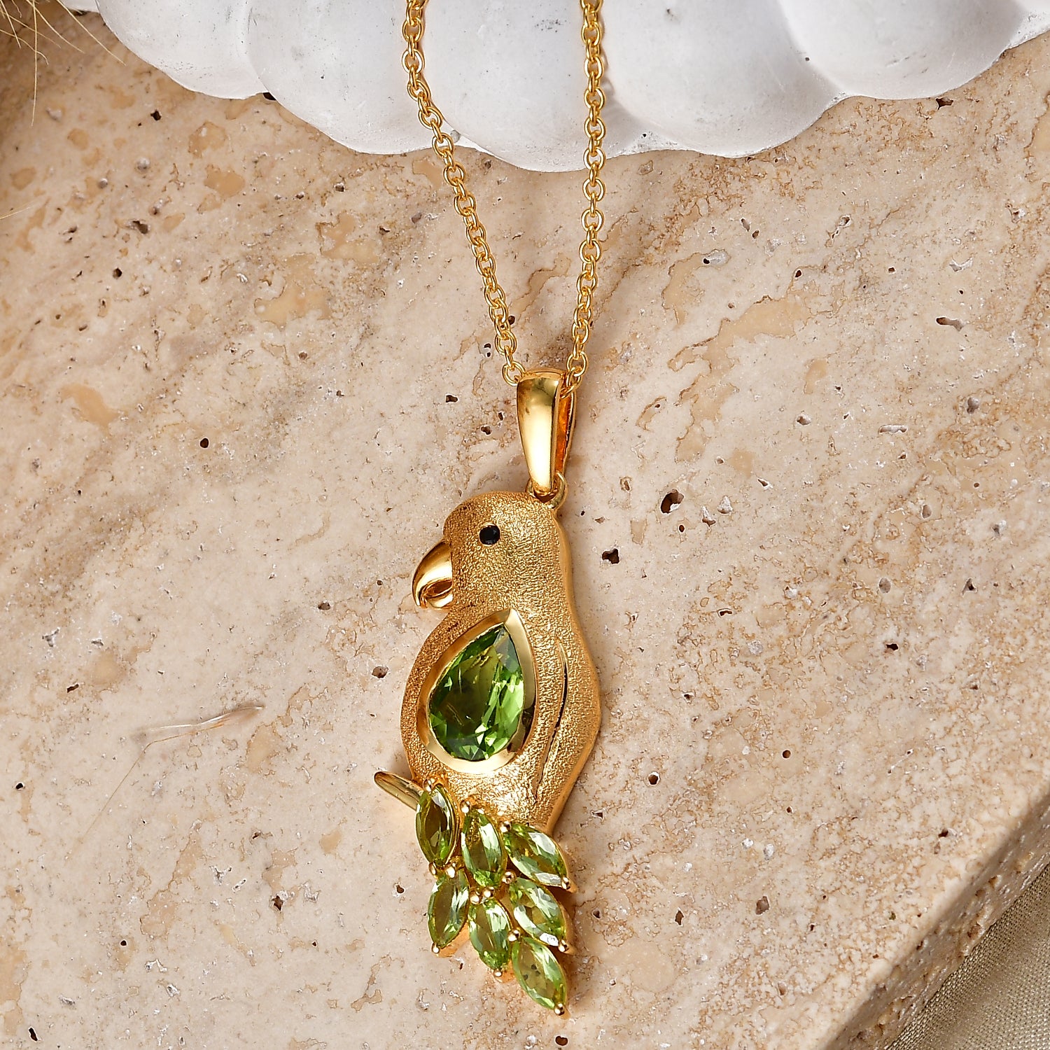 EVER TRUE AA Natürlicher Peridot Anhänger mit Kette, ca. 50 cm ca. 3.72 ct