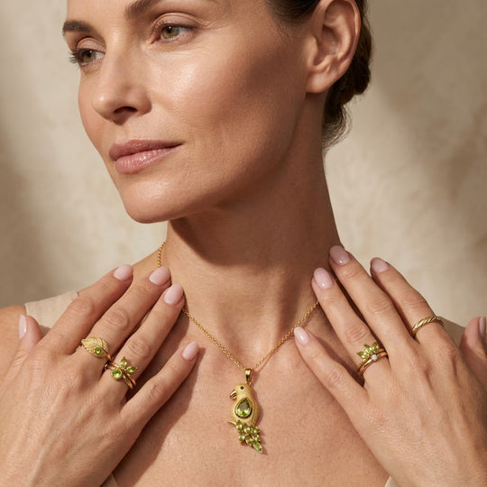 EVER TRUE AA Natürlicher Peridot Anhänger mit Kette, ca. 50 cm ca. 3.72 ct