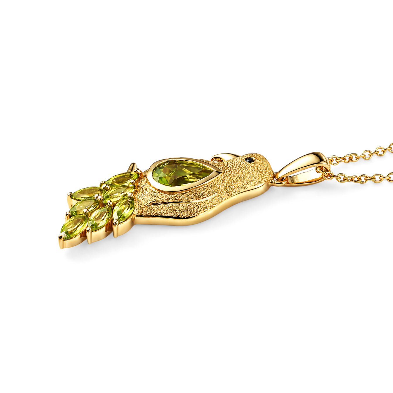 EVER TRUE AA Natürlicher Peridot Anhänger mit Kette, ca. 50 cm ca. 3.72 ct