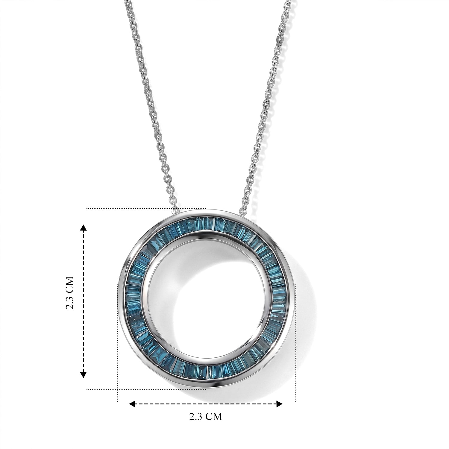 D'Joy Blauer Diamant Schmuckset ca. 50 cm 925 Silber Rhodiniert ca. 1,04 ct.