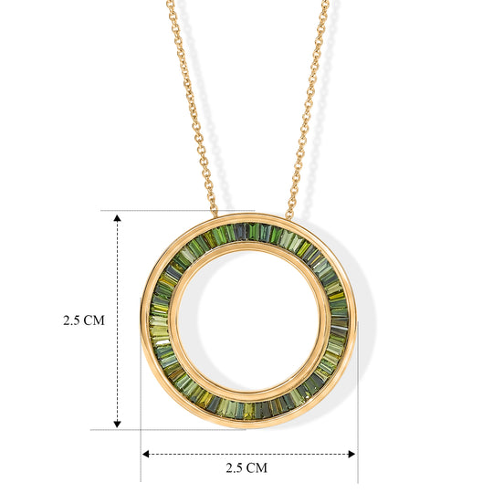 D'Joy Grüner Diamant Schmuckset ca. 50 cm 925 Silber 750 Gelbgold vermeil ca. 1.00 ct