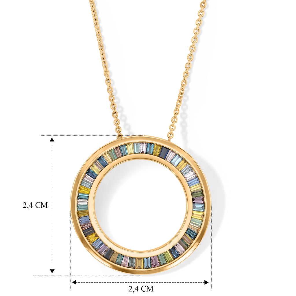 D'Joy Mehrfarbiger Diamant Anhänger mit Kette ca. 50 cm 925 Silber 750 Gelbgold vermeil ca. 1.04 ct