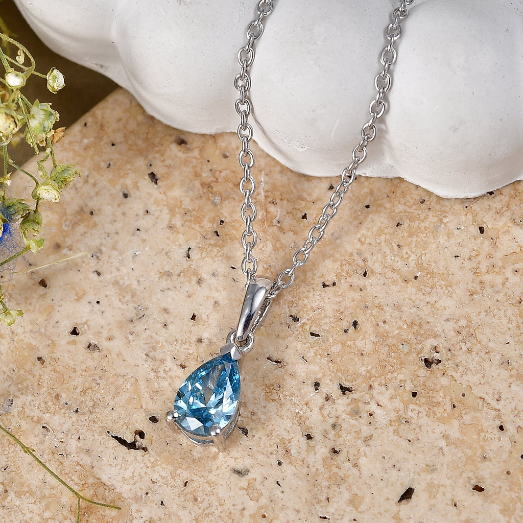 LUXURIANT DIAMOND - Lab Grown Blauer Diamant SI Schmuckset ca. 45 cm 925 Silber Rhodiniert ca. 1.04 ct