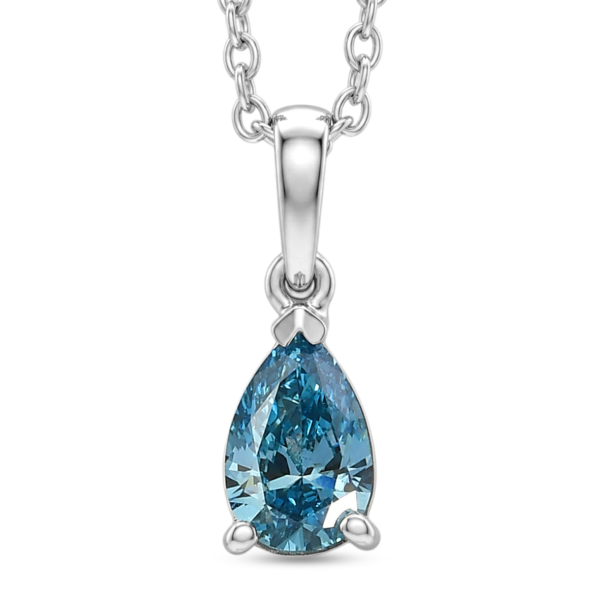 LUXURIANT DIAMOND - Lab Grown Blauer Diamant SI Schmuckset ca. 45 cm 925 Silber Rhodiniert ca. 1.04 ct