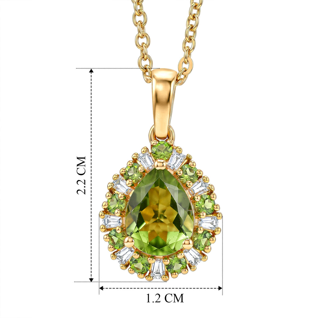 EVER TRUE AA Natürlicher Peridot Anhänger mit Kette, ca. 50 cm ca. 2.32 ct