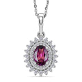 D'Joy AAA Radiant Ember Granat, Moissanit Schmuckset ca. 45 cm 925 Silber Rhodiniert ca. 1,54 ct.
