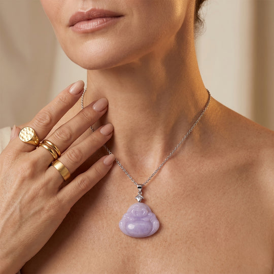 D'Joy AAAA Jade Anhänger mit Kette, ca. 50 cm 925 Silber Rhodiniert ca. 20,00 ct.