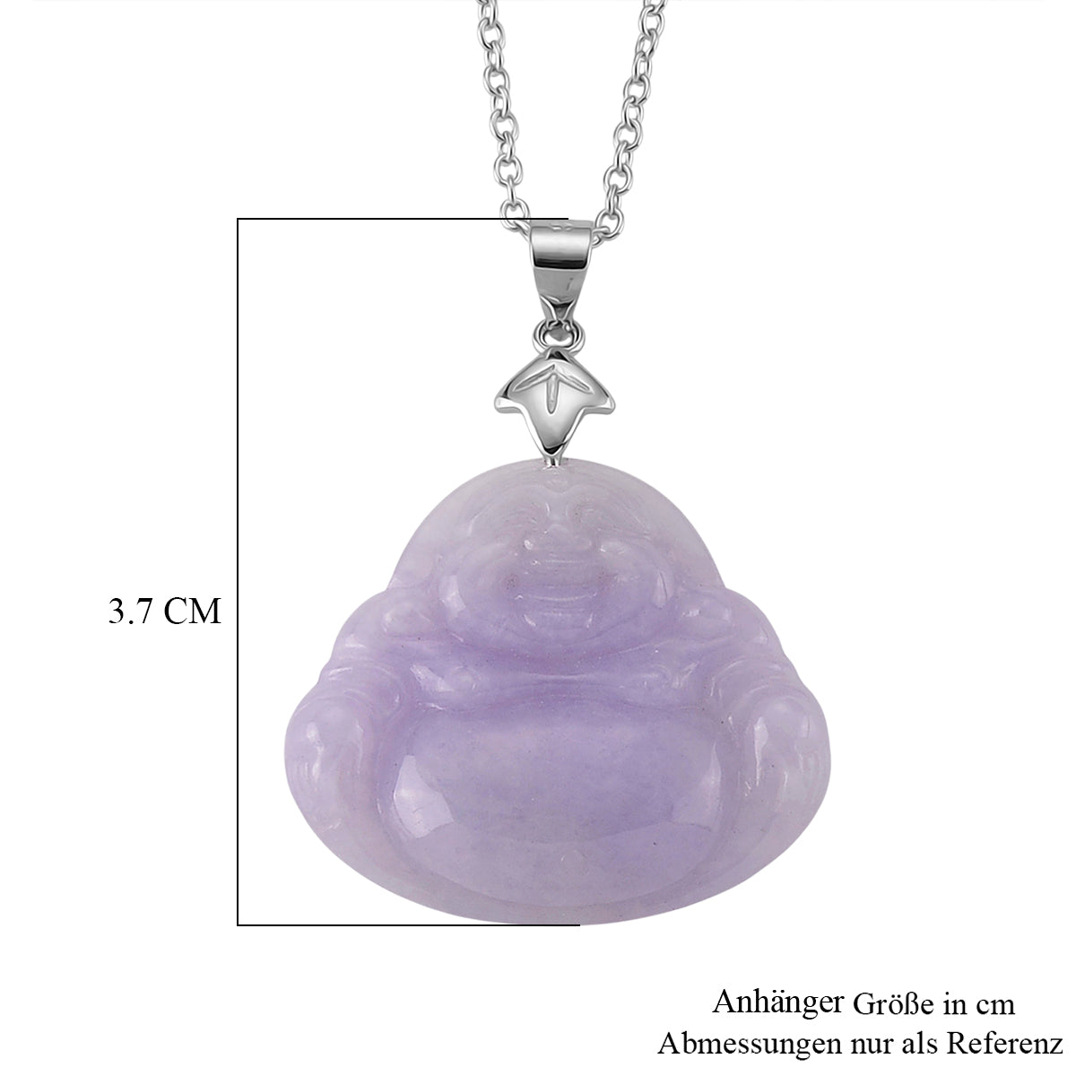 D'Joy AAAA Jade Anhänger mit Kette, ca. 50 cm 925 Silber Rhodiniert ca. 20,00 ct.
