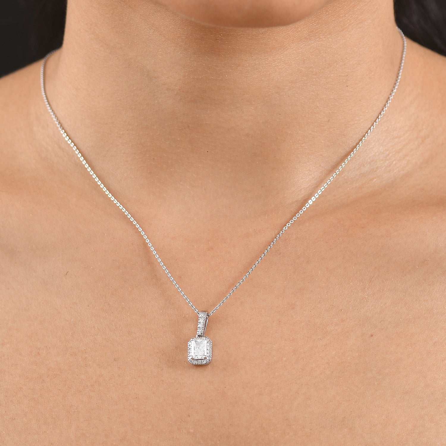 LUXURIANT DIAMOND - Lab Grown Diamant SI-GH Schmuckset ca. 50 cm 925 Silber Rhodiniert ca. 1.00 ct