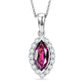 D'Joy AAA Radiant Ember Granat, Moissanit Schmuckset ca. 45 cm 925 Silber Rhodiniert ca. 1,79 ct.