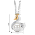 EVER TRUE Süßwasser Perle (9.5 mm), Weißer Zirkon Anhänger mit Kette, ca. 50 cm 4.69 ct
