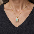 D'Joy AAA Natürlicher, äthiopischer Welo Opal, Weißer Diamant Schmuckset ca. 50 cm 925 Silber 750 Gelbgold vermeil ca. 2,08 ct.