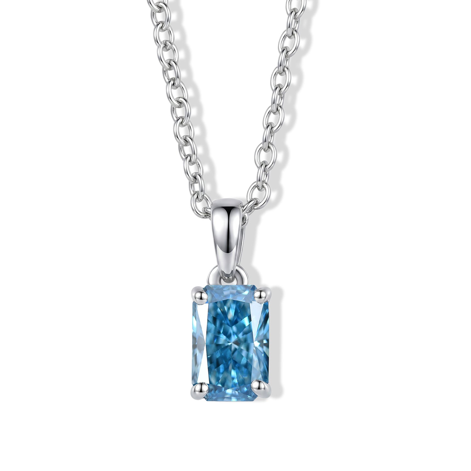 LUXURIANT DIAMOND - Lab Grown Blauer Diamant SI Schmuckset ca. 50 cm 925 Silber Rhodiniert ca. 1.03 ct