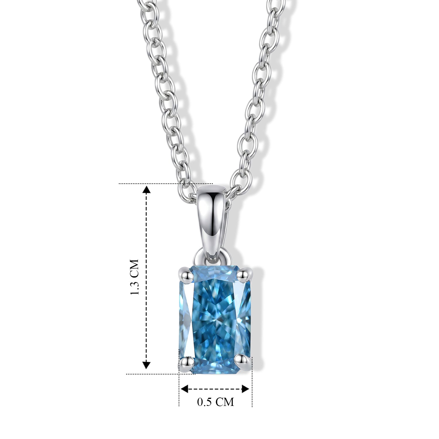 LUXURIANT DIAMOND - Lab Grown Blauer Diamant SI Schmuckset ca. 50 cm 925 Silber Rhodiniert ca. 1.03 ct