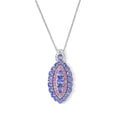 D'Joy Tansanit Schmuckset ca. 50 cm 925 Silber Rhodiniert ca. 3.53 ct