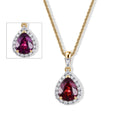 LUXURIANT DIAMOND - AAA Farbwechsel Granat, Lab Grown Diamant Schmuckset ca. 50 cm ca. 2,30 ct.