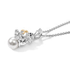 EVER TRUE Süßwasser Perle (9-9.5 mm), Schwarzer Spinell Anhänger mit Kette, ca. 50 cm 4.52 ct