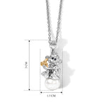 EVER TRUE Süßwasser Perle (9-9.5 mm), Schwarzer Spinell Anhänger mit Kette, ca. 50 cm 4.52 ct