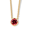 D'Joy Lab Grown Padparadscha-Saphir Anhänger mit Kette, ca. 50 cm 925 Silber 750 Gelbgold vermeil und Edelstahl 750 Gelbgold vermeil ca. 1.29 ct