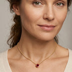 D'Joy Lab Grown Padparadscha-Saphir Anhänger mit Kette, ca. 50 cm 925 Silber 750 Gelbgold vermeil und Edelstahl 750 Gelbgold vermeil ca. 1.29 ct